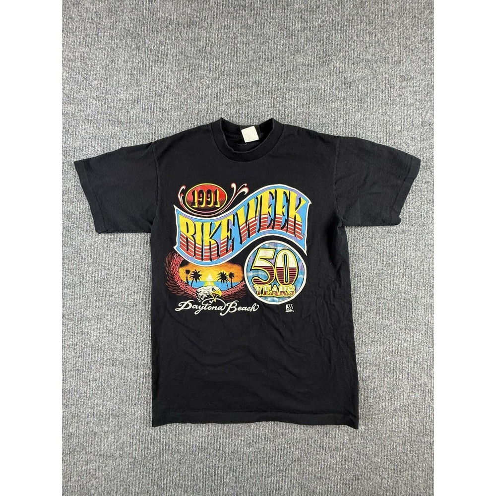 Vintage Harley-Davidson Shirt Mens Medium Black 1991 Bike Week Daytona Beach Tee